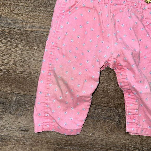 Vtg 90s Osh Kosh Girls Pink Floral Tulips Party Overalls Vestbak 12 Months - Picture 7 of 7